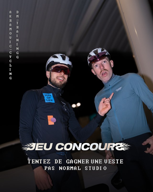 Jeu concours Pas Normal Studios pour Akramovic Cycling et DM Training